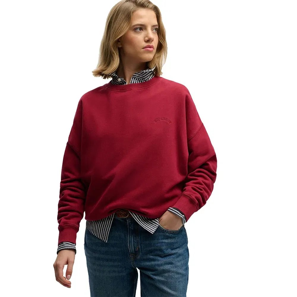 Женский свитшот свободного кроя Essential Logo Crew Superdry, Red — фото 4
