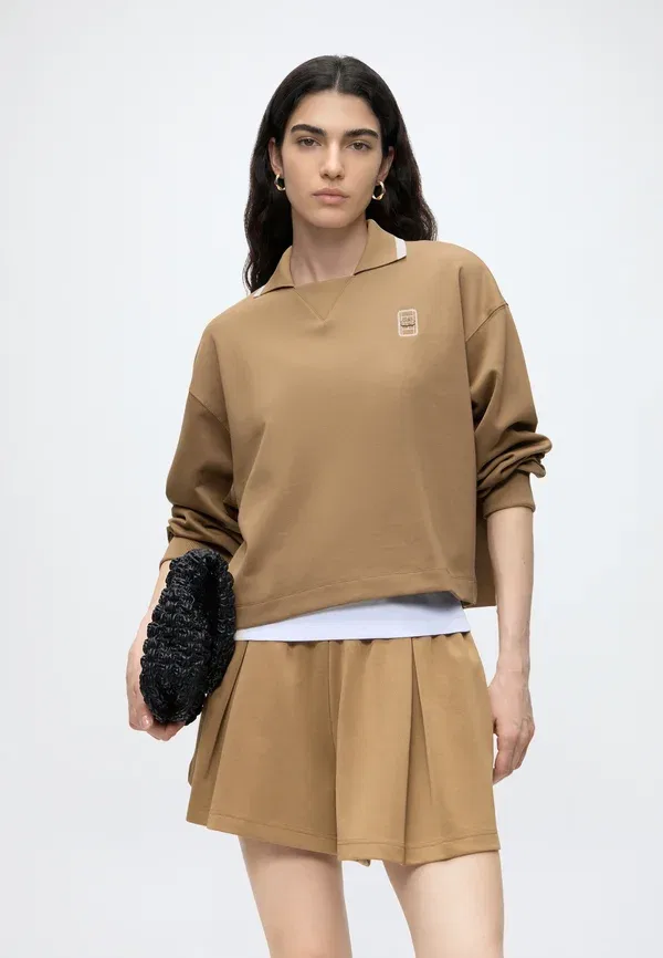 Толстовка Lacoste Классическая, Однотонная, Синяя — фото 4