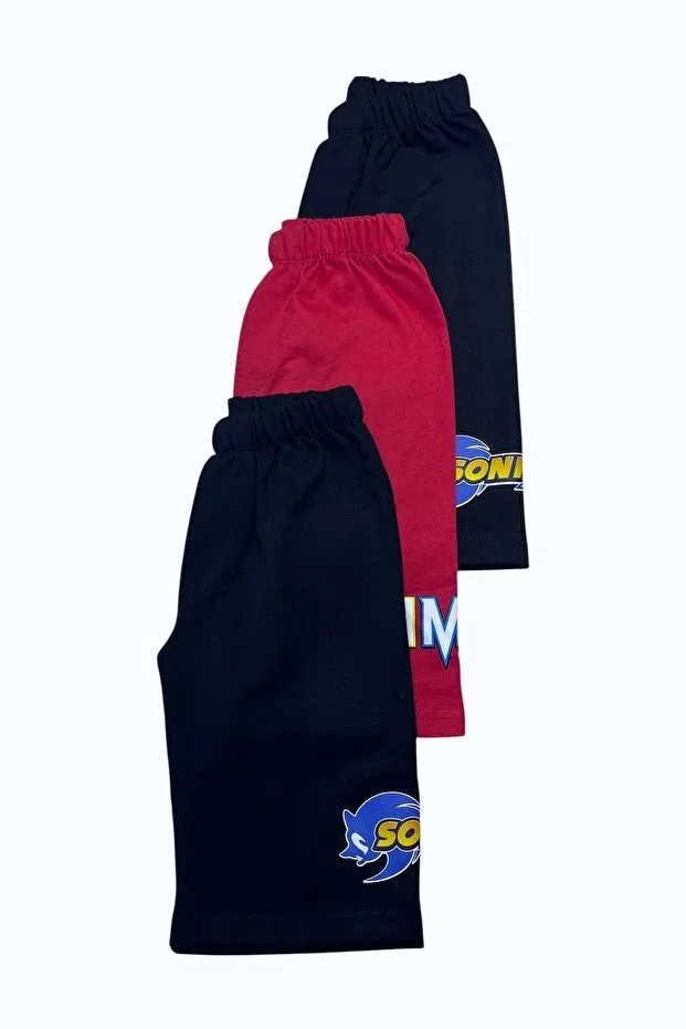 Детские шорты для мальчиков хлопковые с принтом Minik Motion, Navy Blue - Red — фото 2