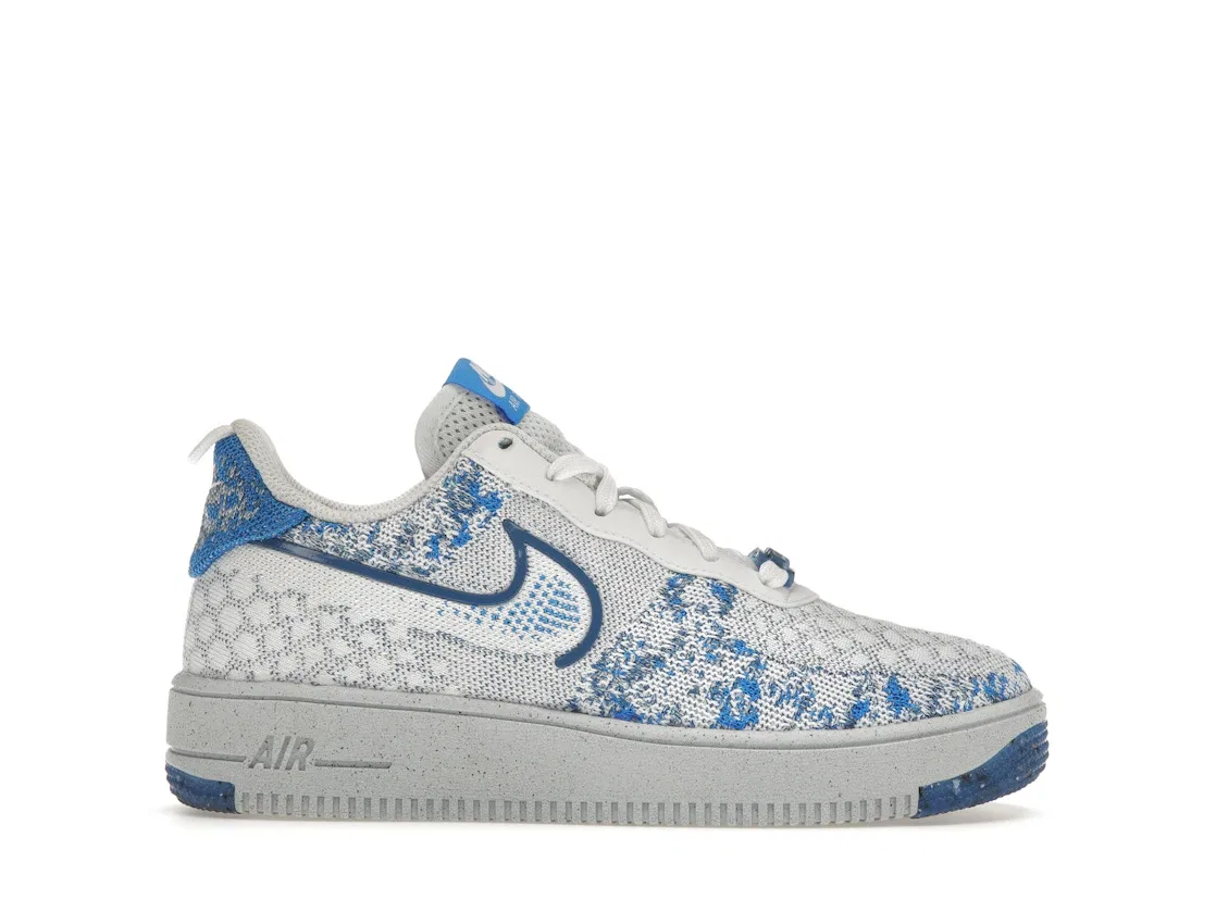 Детские кроссовки Lifestyle Nike Air Force 1 Low Crater Flyknit, White/Dark Marina Blue/Football Grey/Photo Blue