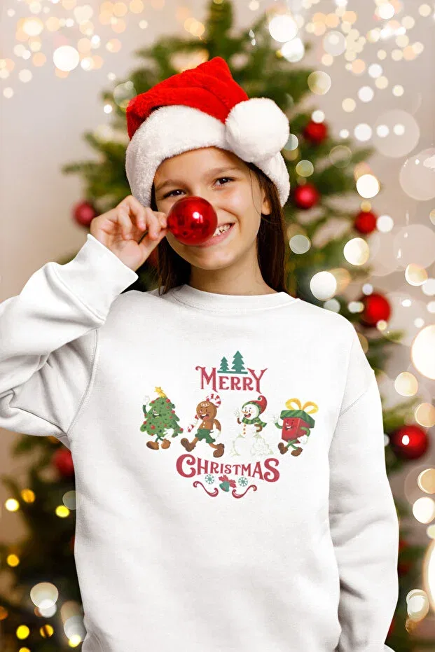Детские свитшот для мальчиков с принтом New Year's Eve Glam Kutudaki Bilim, White