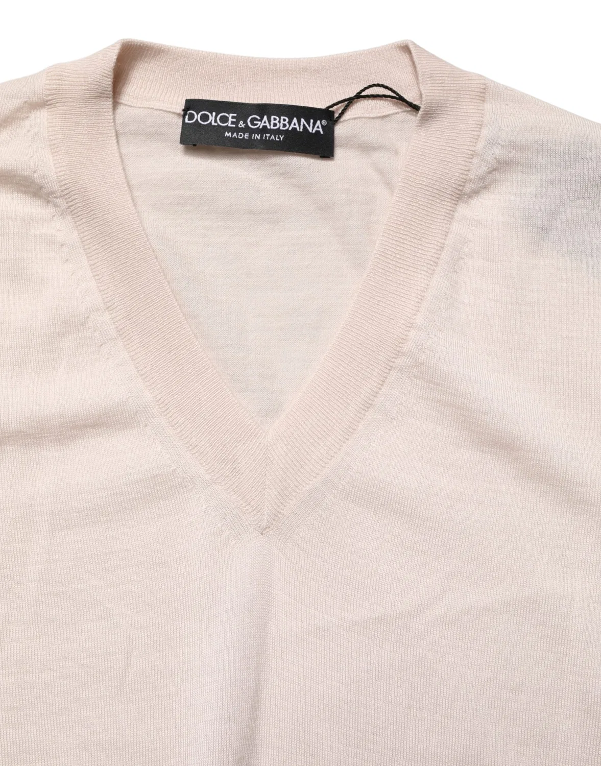 Мужской пуловер с V-образным вырезом V-Neck Pullover Dolce & Gabbana, Beige — фото 2