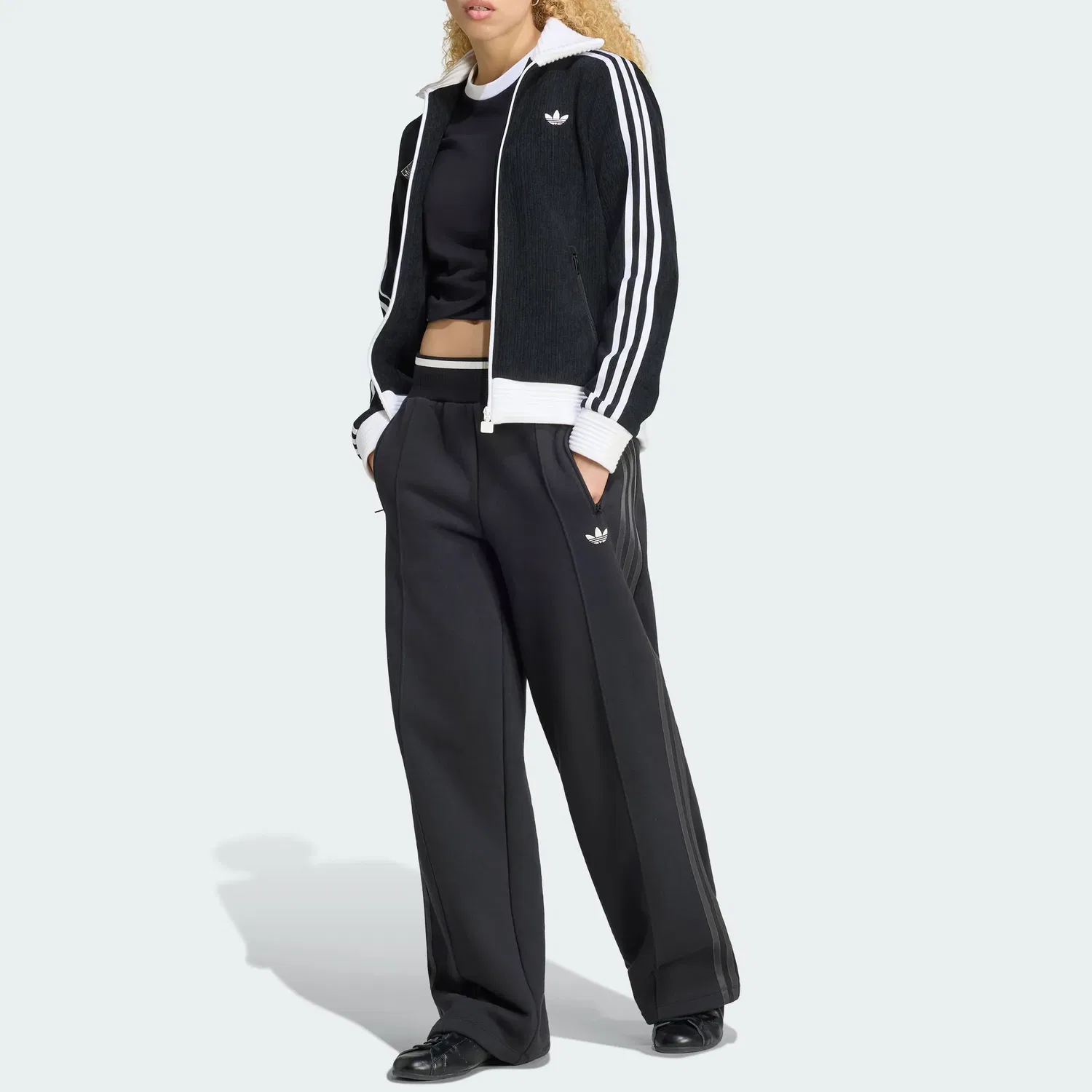 Женская куртка с лацканами Adidas Originals X Jennie, Black — фото 3