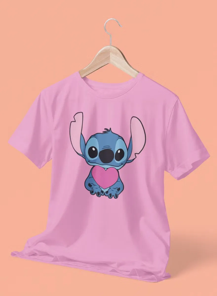 Футболка с принтом сердца Stitch Zoom, розовый