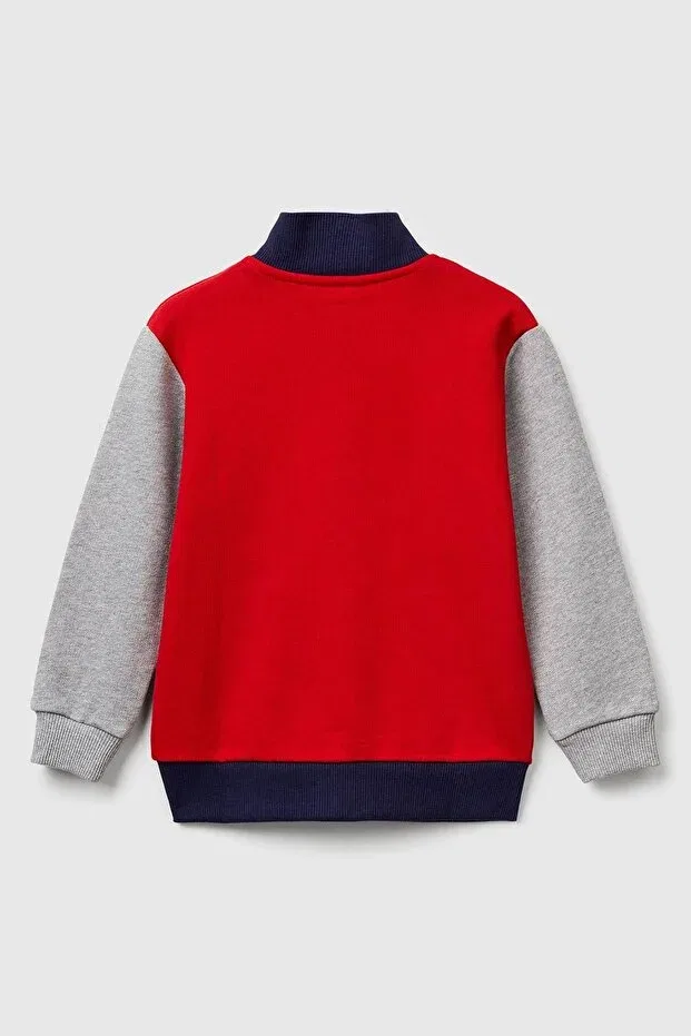 Детские свитшот для мальчиков с длинным рукавом United Colors Of Benetton, Red-Grey — фото 2