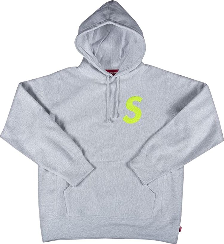 

Толстовка Supreme S Logo Hooded Sweatshirt 'Ash Grey', серый