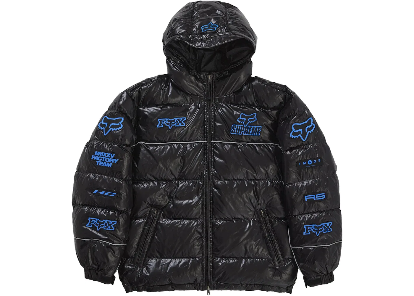 Мужская пуховая куртка с глянцевым покрытием Supreme Fox Racing, Black