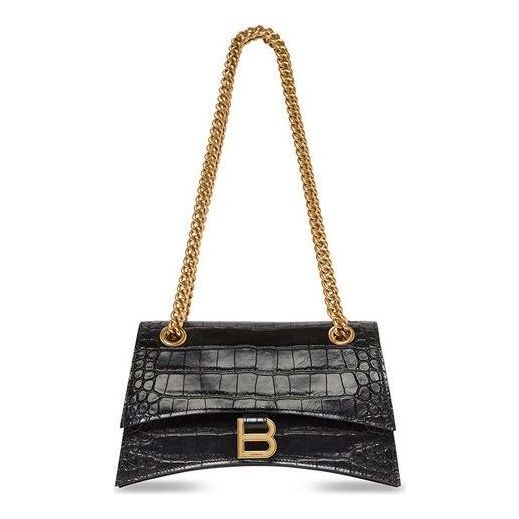 

Сумка crush small chain bag crocodile embossed 'black' Balenciaga, черный