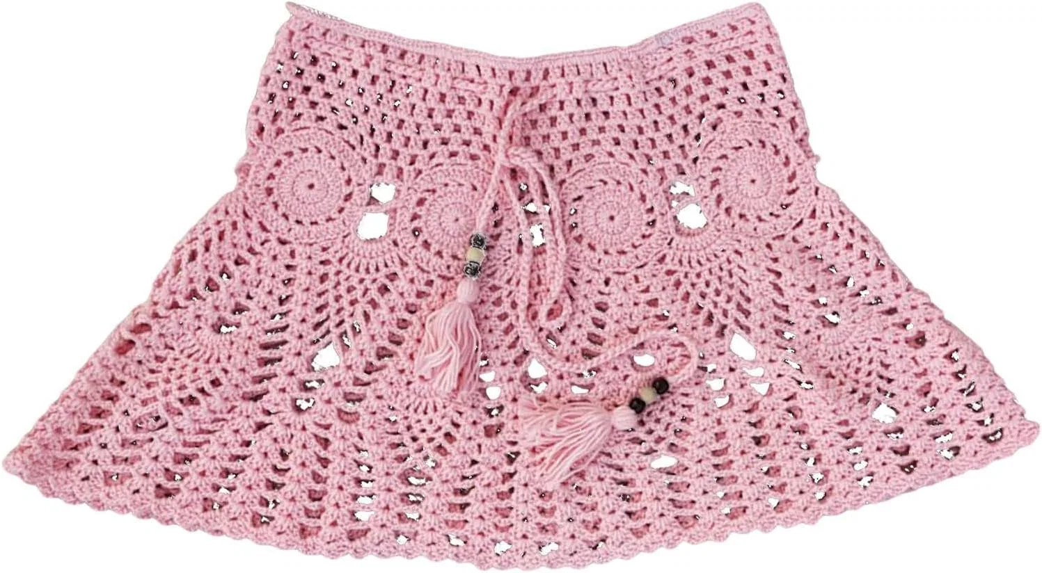 Женская пляжная юбка-накидка с вязаным кружевом Generic, Pink — фото 3