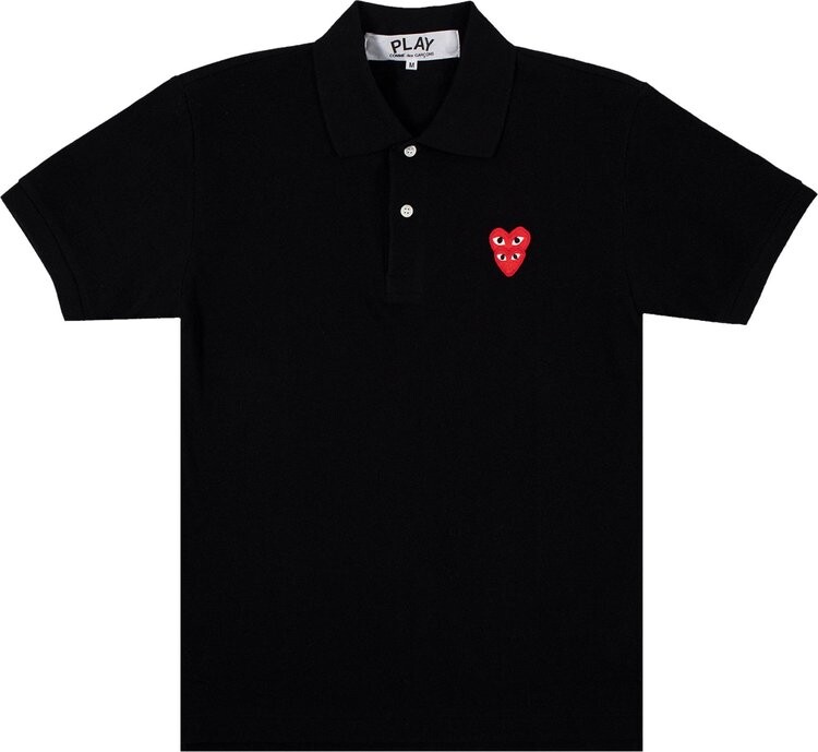 

Футболка Comme des Garçons PLAY Heart Logo Short-Sleeve Polo 'Black', черный