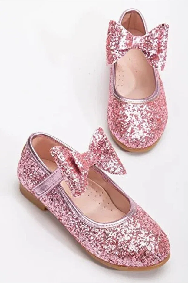 Детские балетки для девочек с бантиком Altın Moda Shoes, Pink — фото 2