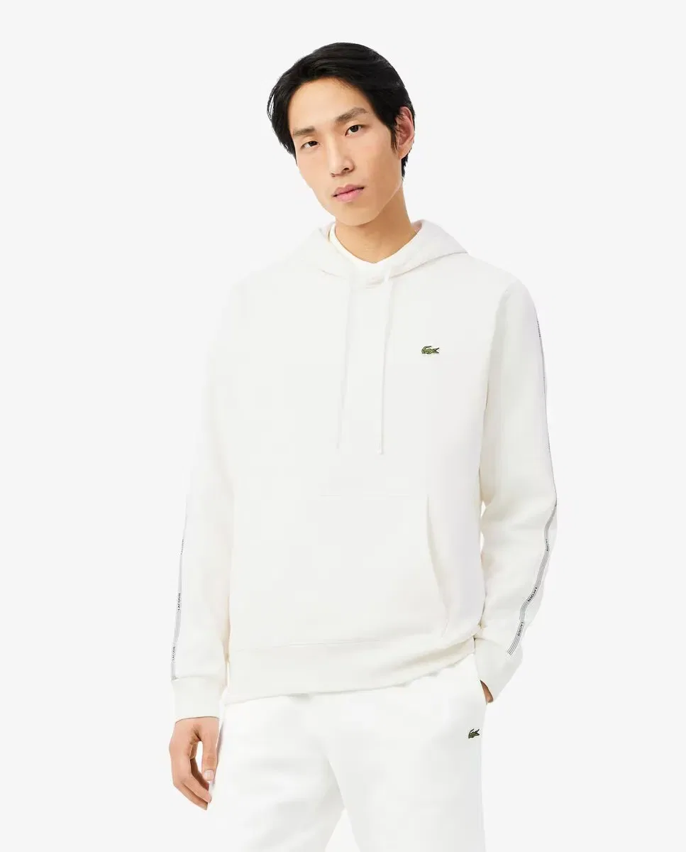 Худи мужская Lacoste с капюшоном и молнией, с принтом, Blanco
