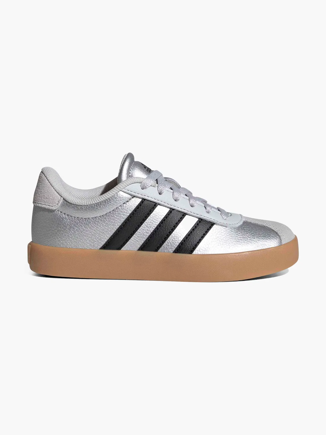 Детские кроссовки с шнуровкой Adidas VL COURT 3.0 K, серебристый