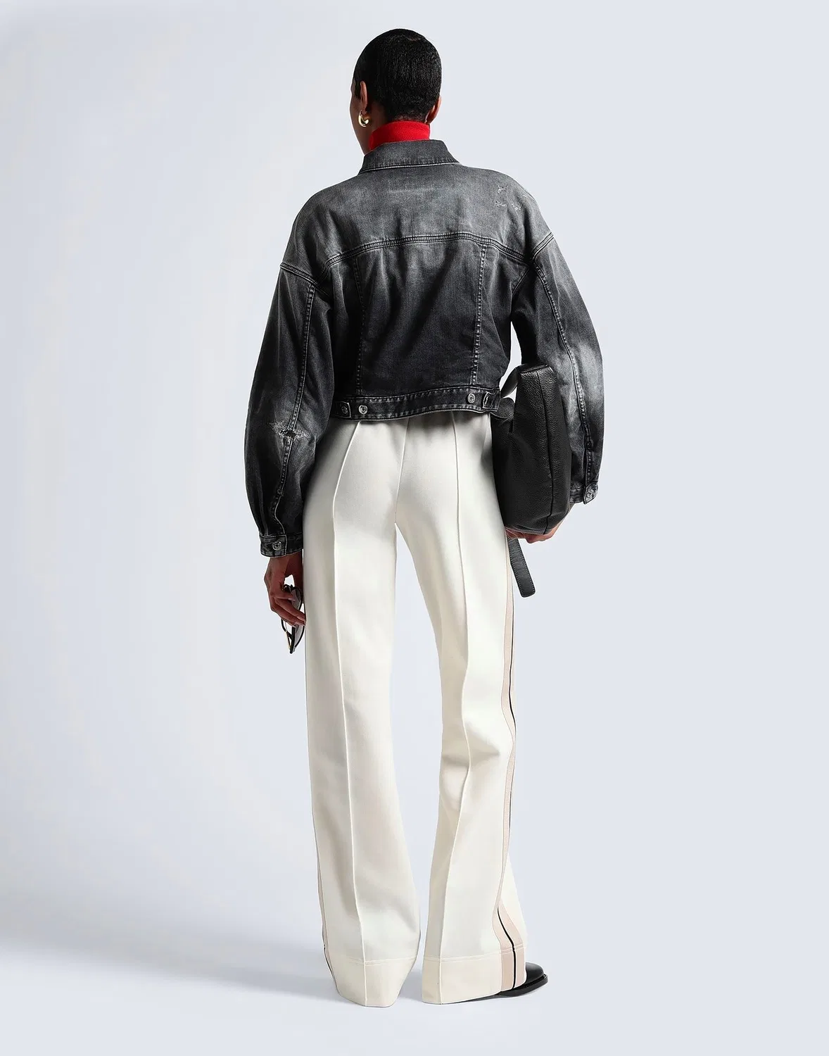 Женская джинсовая куртка с эффектом потертости Dsquared2, черный — фото 3