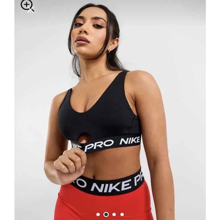 Спортивный бюстгальтер Nike Pro Indy Plunge, Черный — фото 3