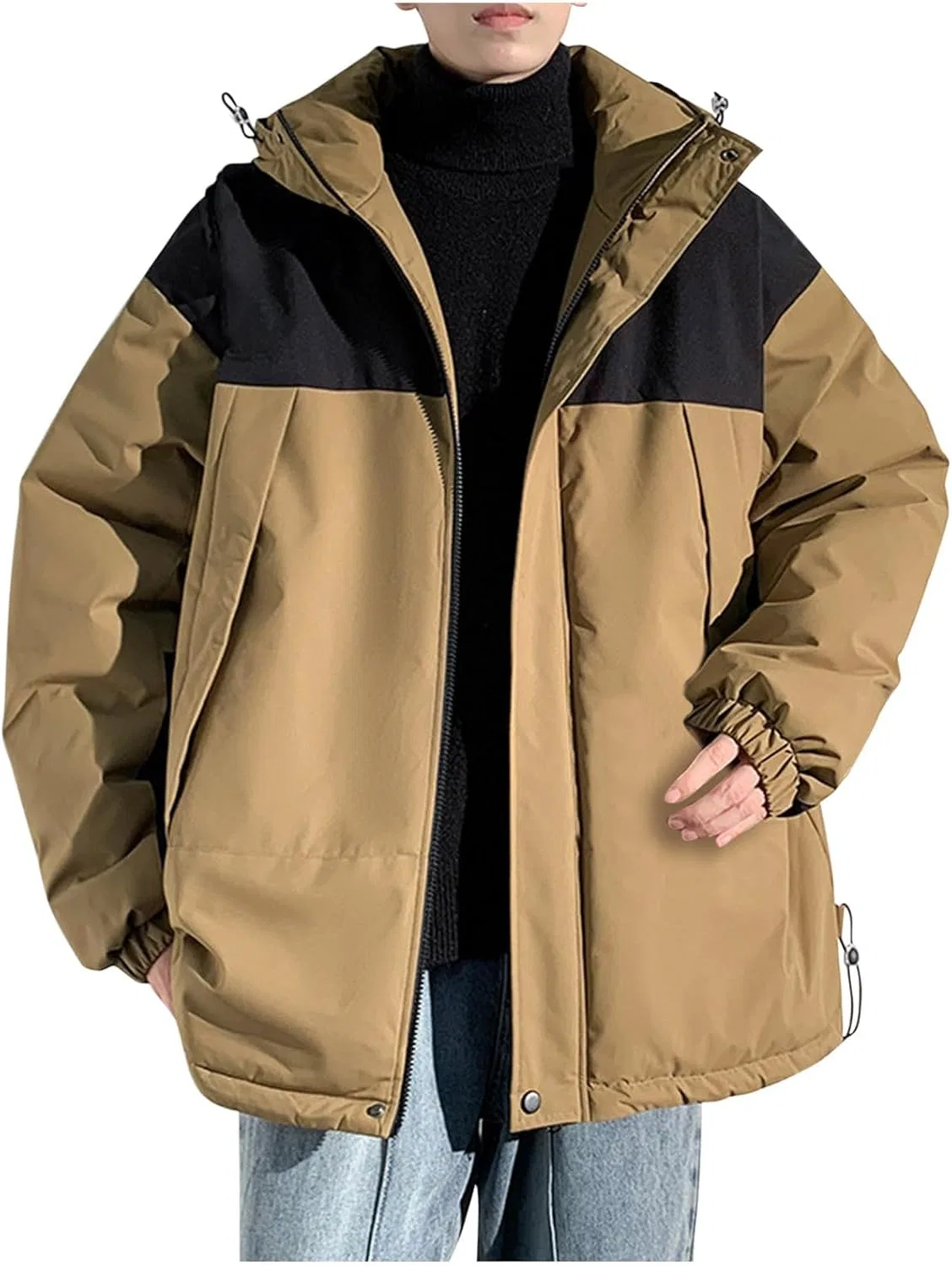 Куртки для мужчин Three Prevention Cottoning Climbing Wear, модная куртка с цветовыми блоками, утепленная, теплая, пуховая, ветровка
