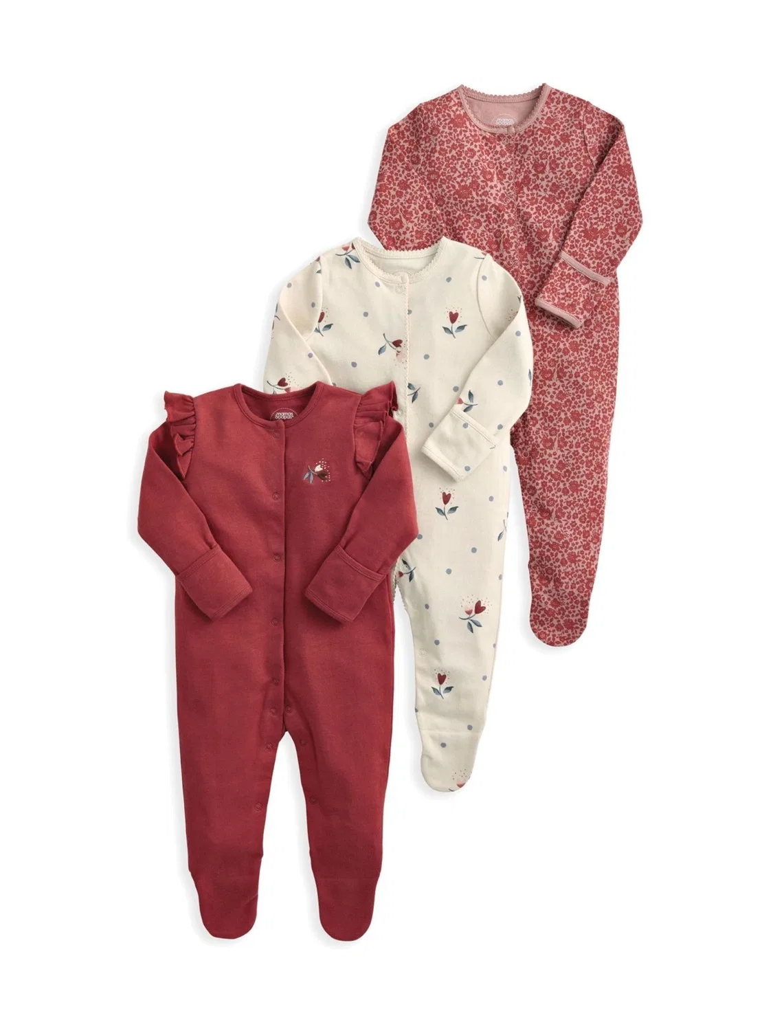 Комплект из 3 комбинезонов Mamas & Papas, розовый — фото 2