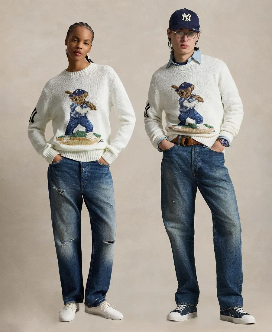 Мужской джемпер с круглым вырезом Polo Bear Polo Ralph Lauren, Deckwash White Combo