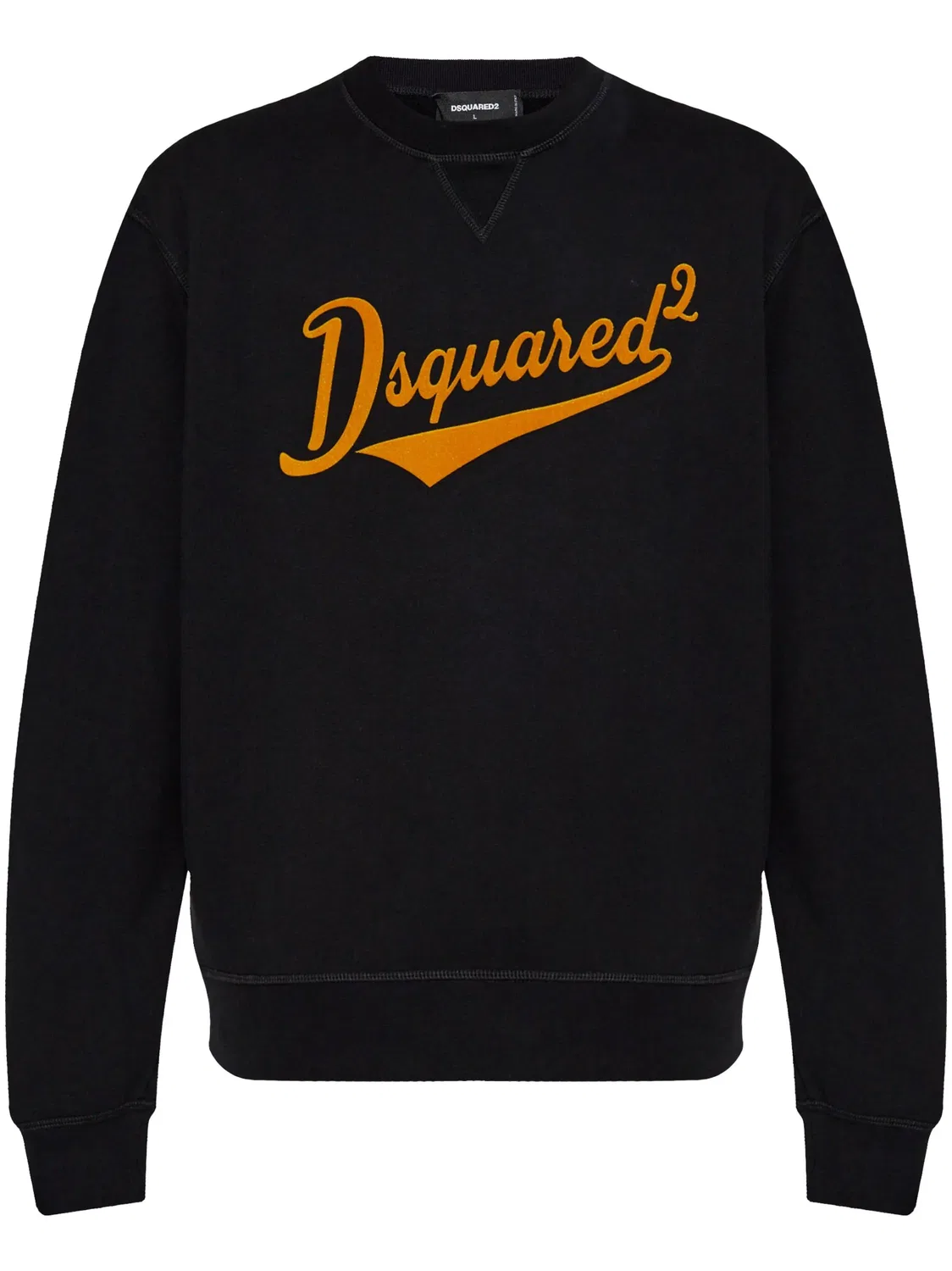 Свитшот с флокированным логотипом DSQUARED2, черный