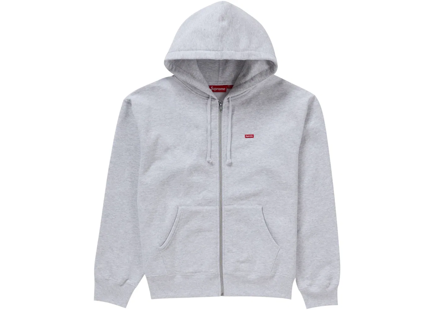 Мужская худи с молнией Small Box Zip Up Hooded Sweatshirt Supreme, Ash Grey
