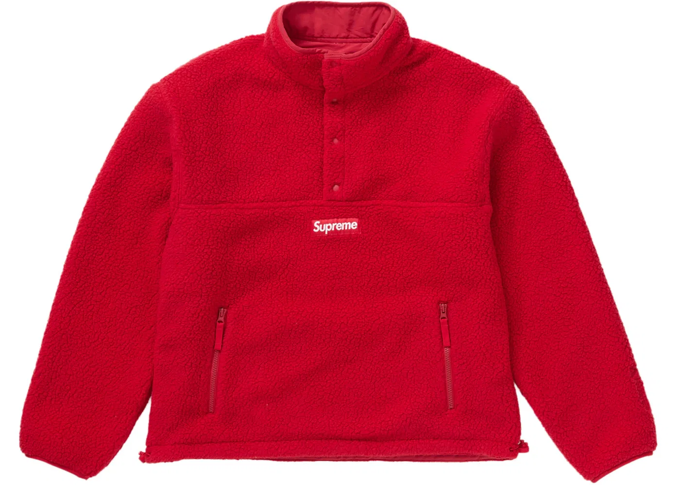 Мужской анорак с воротником Supreme Polartec Shearling Reversible, красный