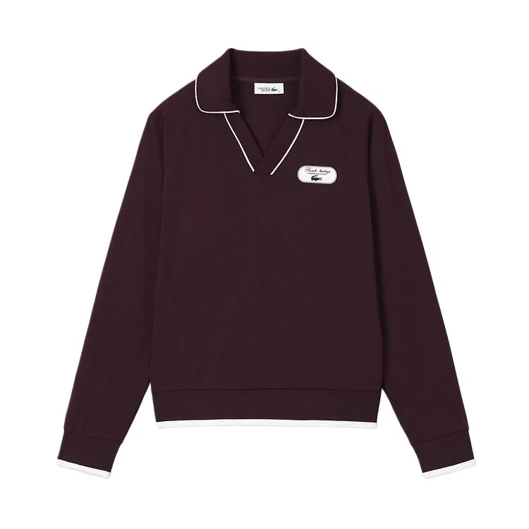 Женское поло LACOSTE с V-образным вырезом, Navy Blue — фото 3