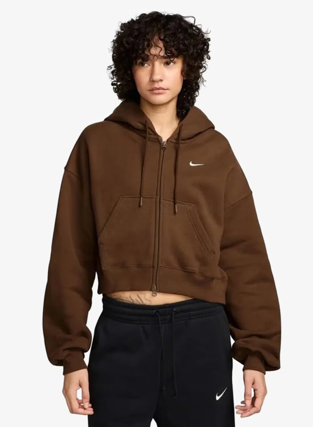 Худи с капюшоном и молнией Nike, какао