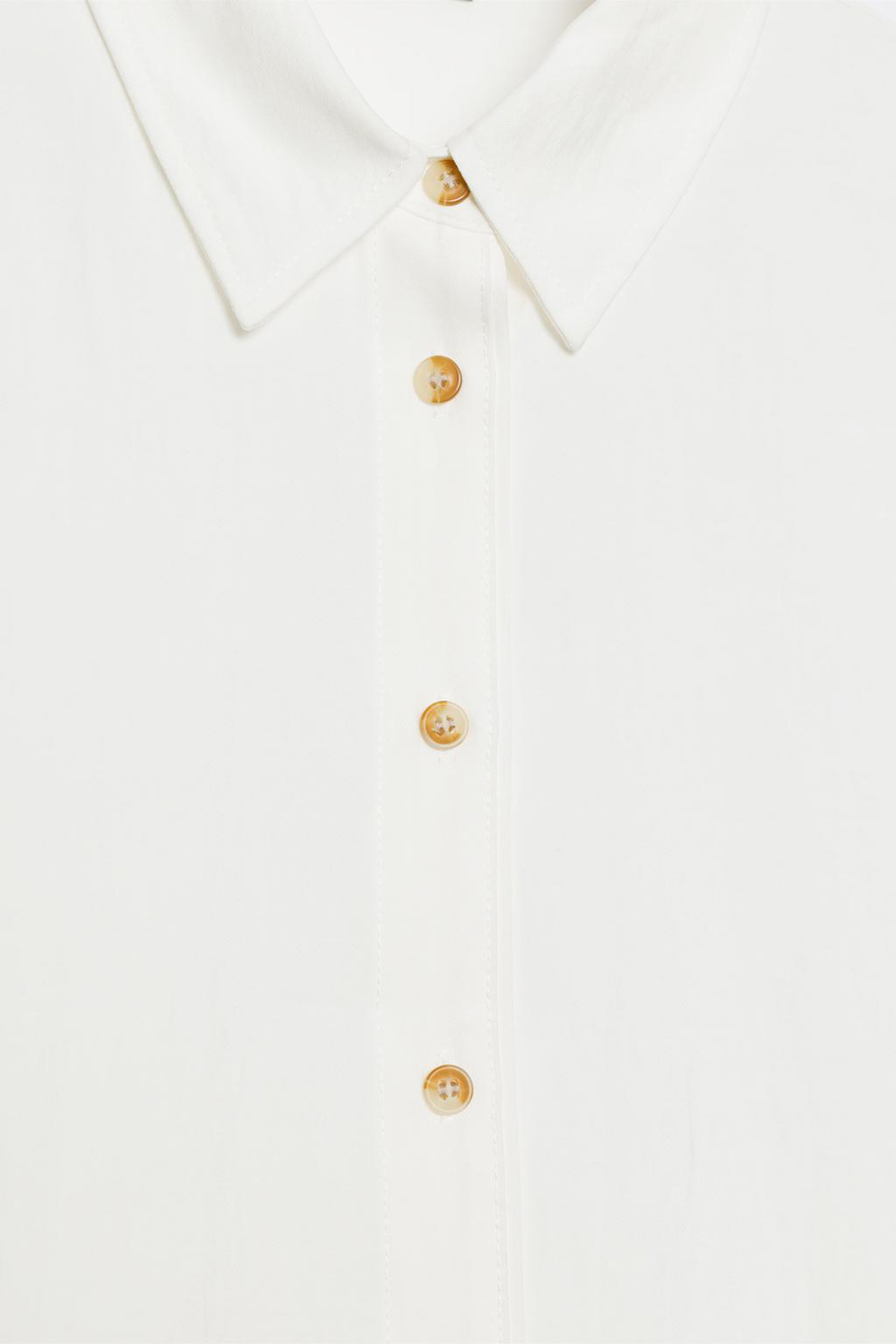 Рубашка Zara Short With Wide Sleeves, белый — фото 3