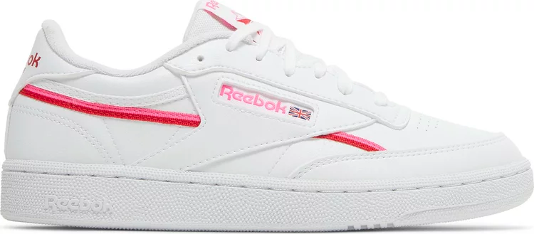 Кроссовки wmns club c 85 vegan 'white atomic pink' Reebok, белый - фото