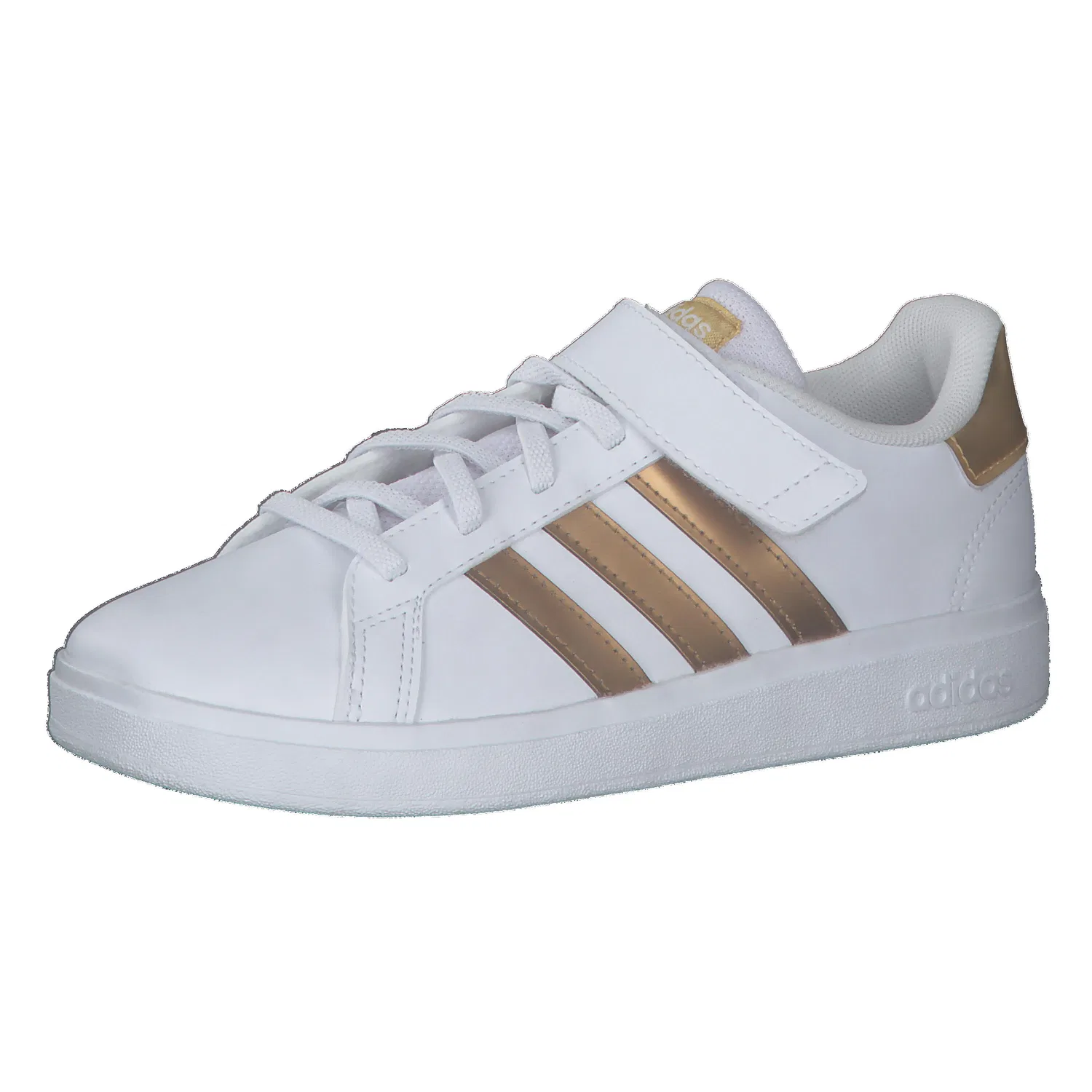 Детские кроссовки с блестящими деталями Grand Court 2.0 EL K, Adidas, Weiss Gold