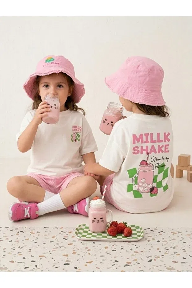 Детская футболка оверсайз с принтом Elibaby, Milk Shake — фото 3