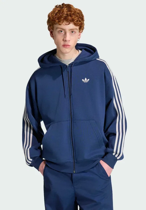 Толстовка Adidas adicolor оверсайз на молнии - свитшот на молнии Adidas Originals, серый