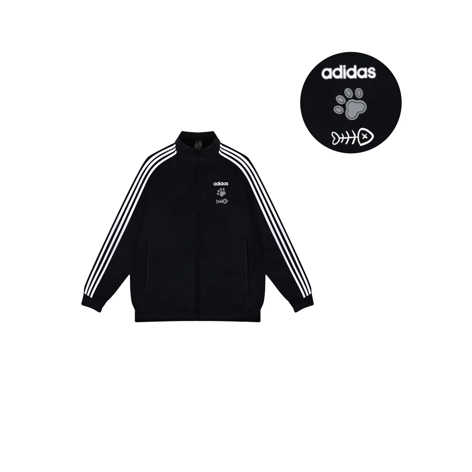 Женская куртка с принтом Cat Paw Fishbone Adidas, Cat Paw Fishbone — фото 3
