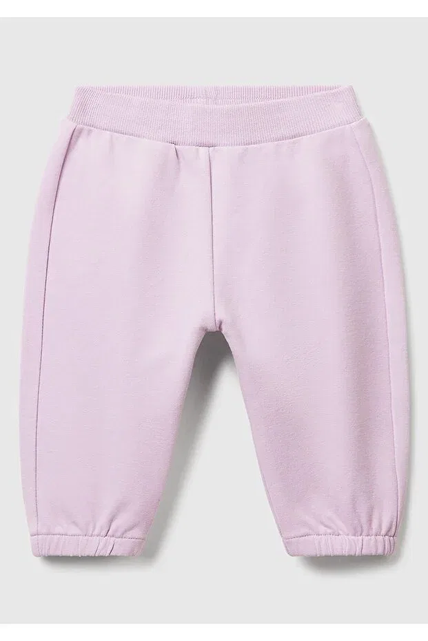 Детские спортивные штаны для девочек с принтом Benetton, Lilac — фото 2