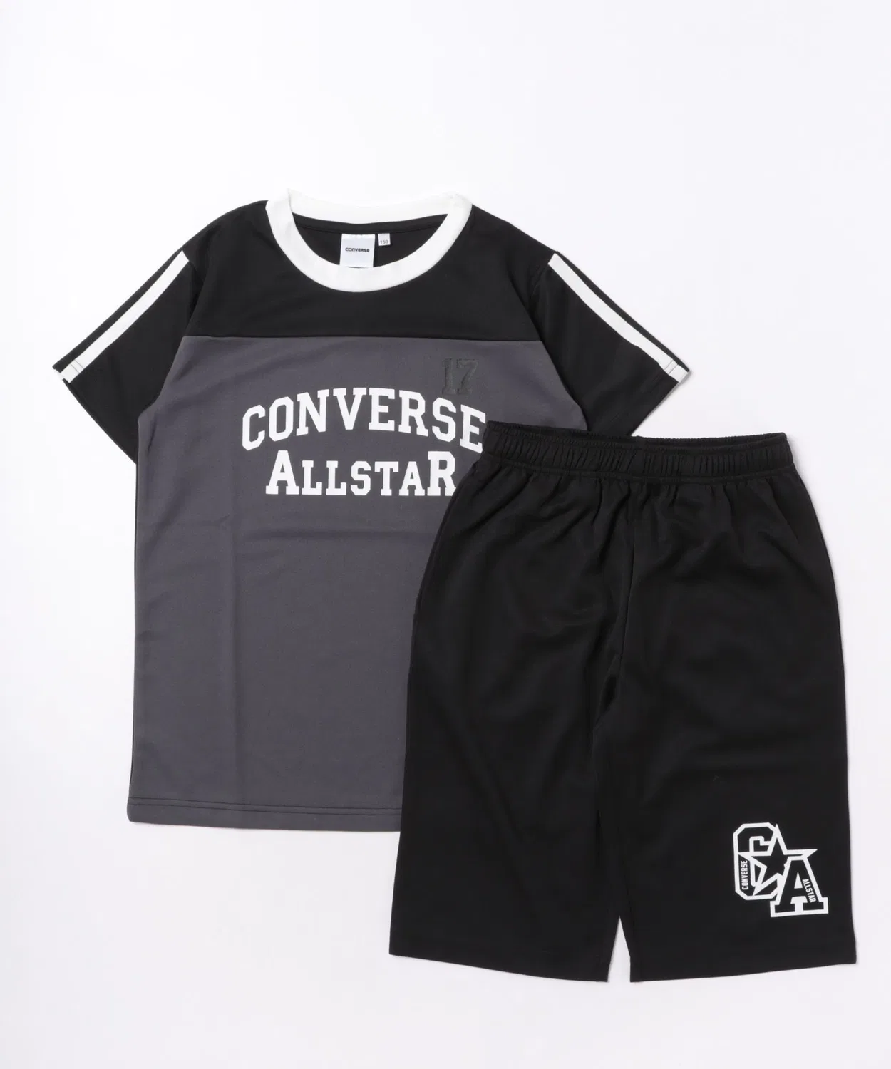 Детский комплект из куртки и шорт Converse с принтом, Black — фото 2