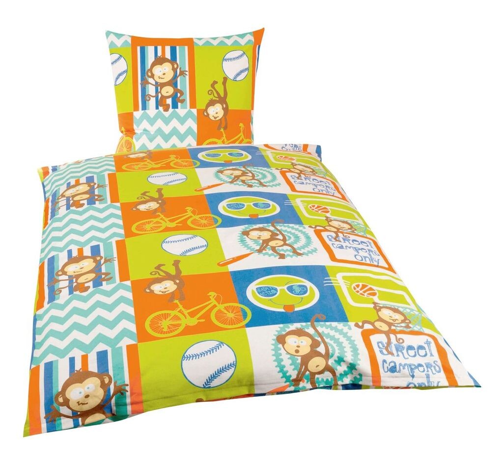 

1B Пивная елка Детское постельное белье в виде бобра 135 x 200 см Фея Принцесса Лось Кот Строительная площадка Медведь Русалка Летучая мышь Полиция Цвет: Monkey Gang Bierbaum