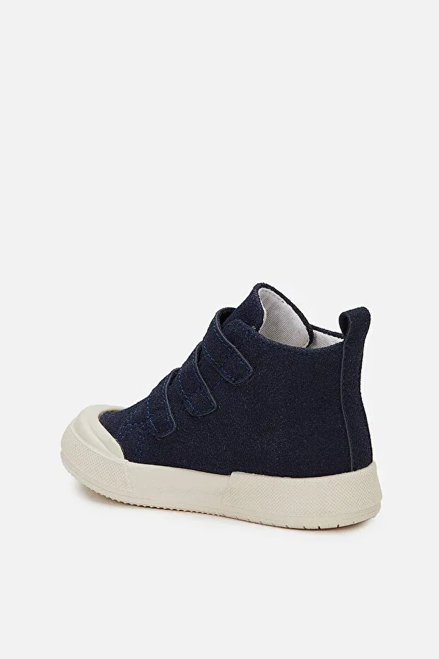 Детские ботинки для девочек на липучке Naru Vicco, Navy Blue — фото 4