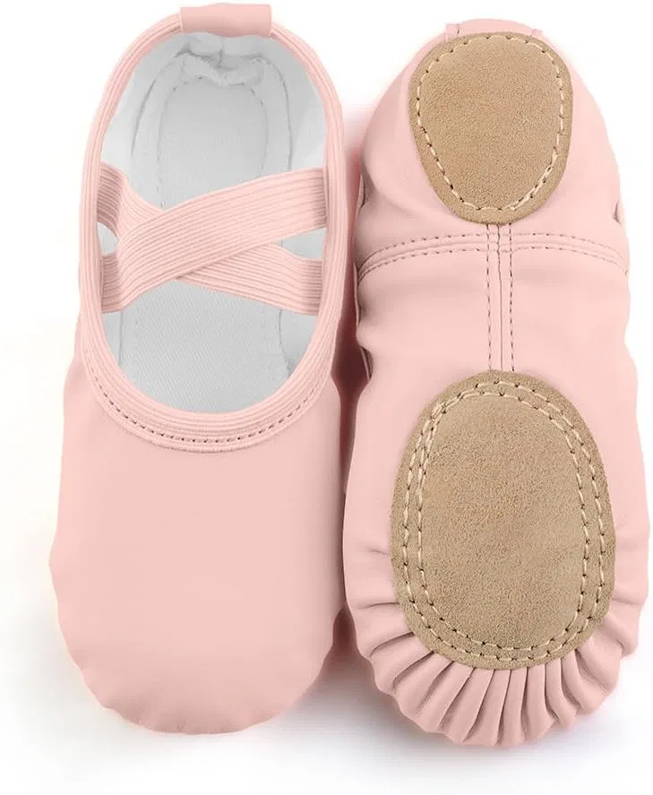 Детские балетки для девочек из ПУ-кожи EQSJIU, Pink — фото 2