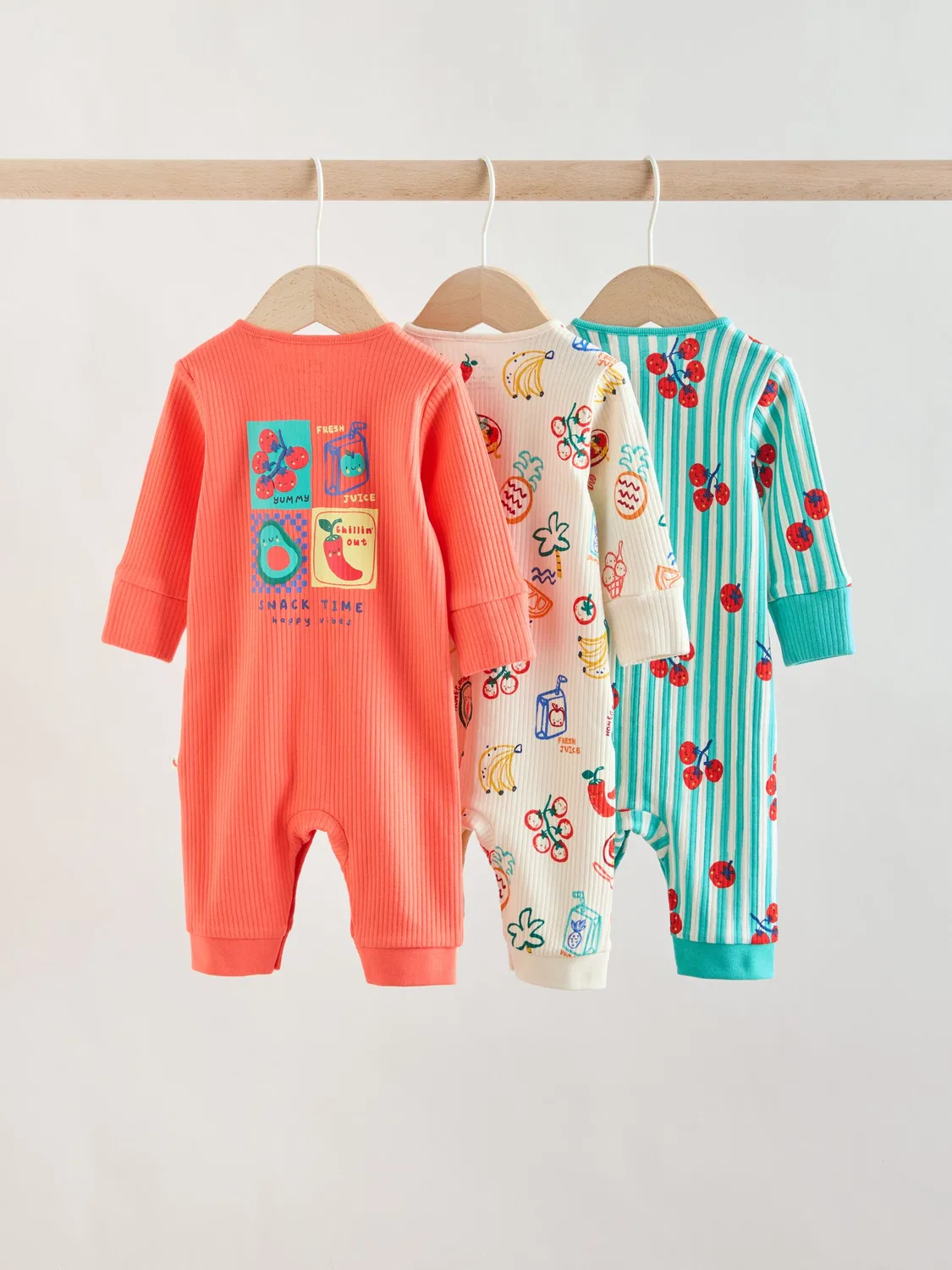 Комплект из 3 боди-слипов с принтом, модель Multi Chilli Print Next, мультиколор — фото 2