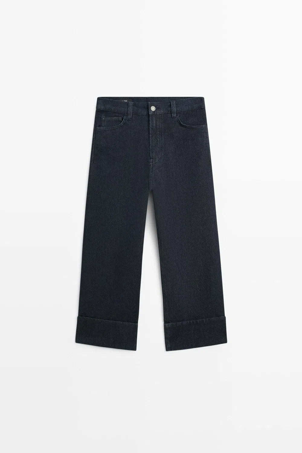 Джинсы Massimo Dutti Capri With Turn-Up Hems , темно-синий — фото 2
