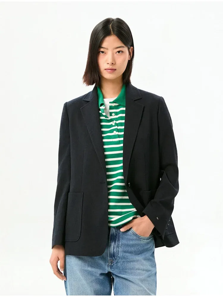 Блейзер летний, текстурированный, модель T22G1WJC206WL1B60 TOMMY HILFIGER, Navy