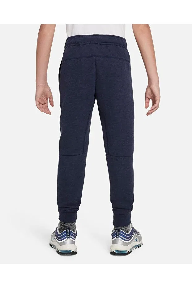 Детские спортивные штаны для девочек с принтом Tech Fleece Unisex Children's Trackpants Nike, Navy Blue — фото 2