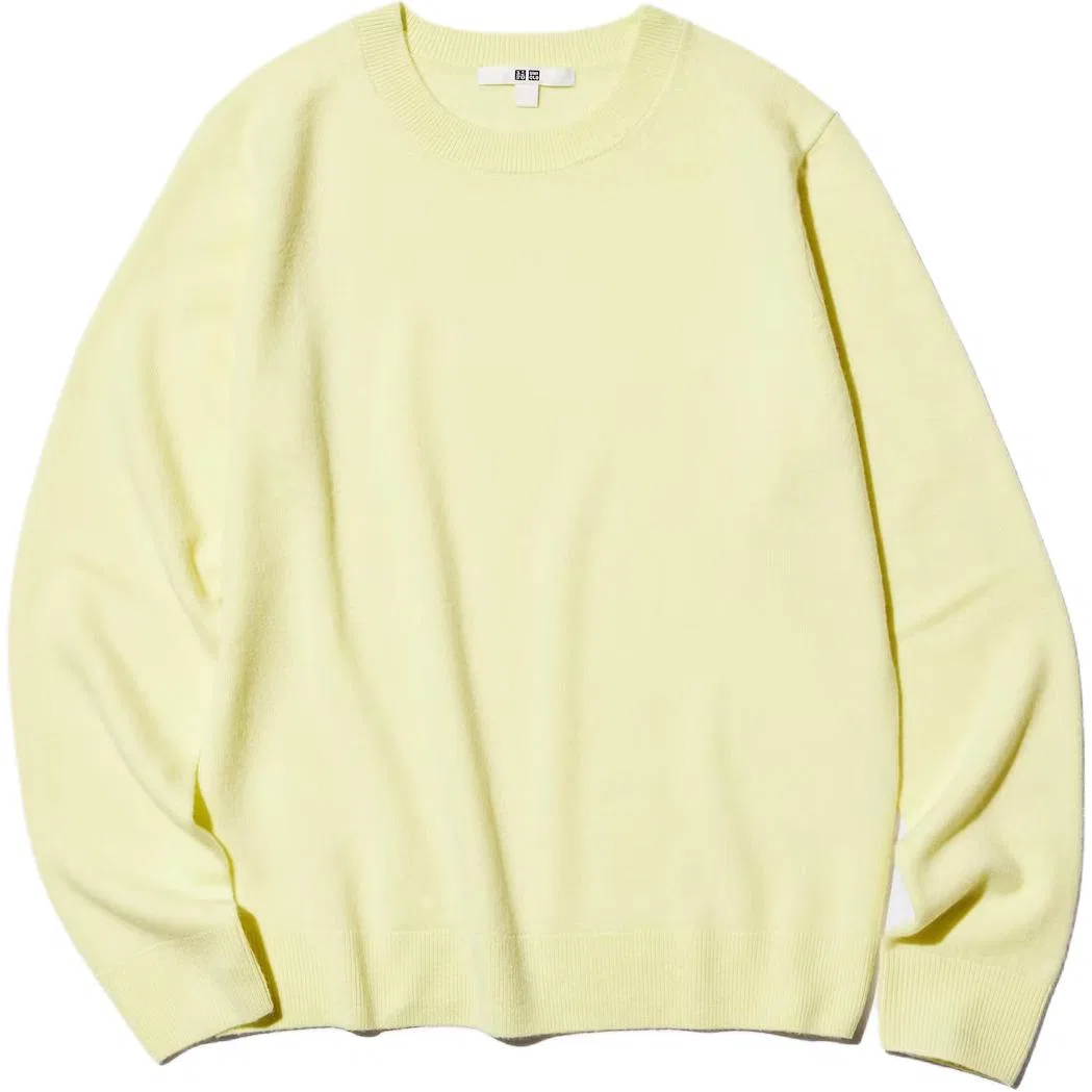 Женский кашемировый свитер с круглым вырезом Yellow UNIQLO, Yellow
