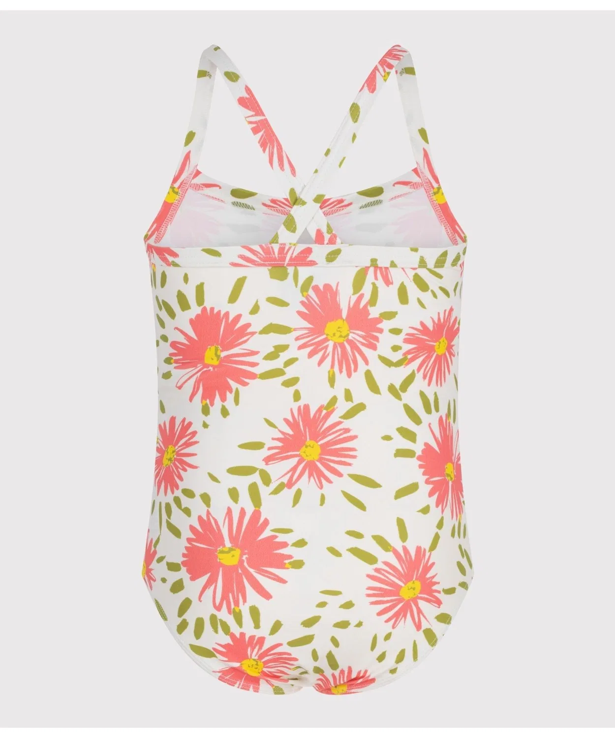 Детский купальник-платье с цветочным принтом PETIT BATEAU, White — фото 2