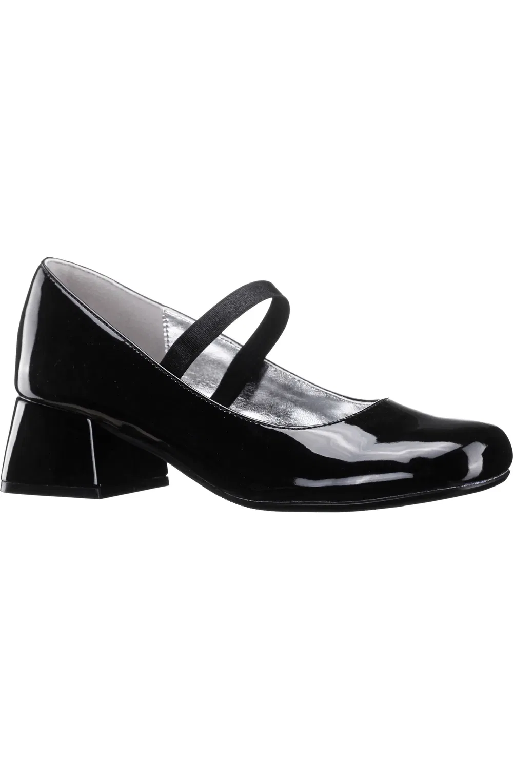 Детские туфли Мэри Джейн на низком каблуке Nina, Black Patent