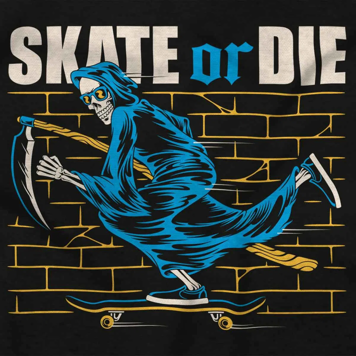 Боди-комбинезон с принтом скелета Cool Skeleton Reaper Skate or Die Brisco Brands, Black — фото 2