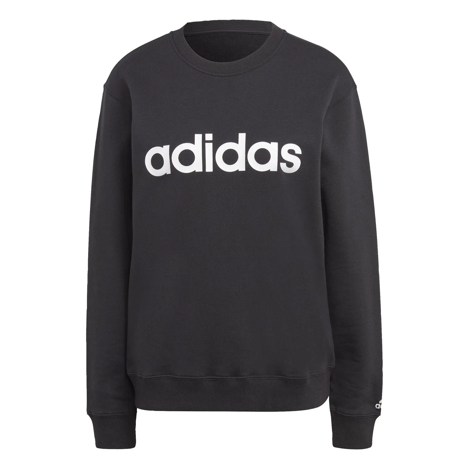 Женский свитшот из футера Essentials Linear French Terry Adidas, Черный Белый — фото 2