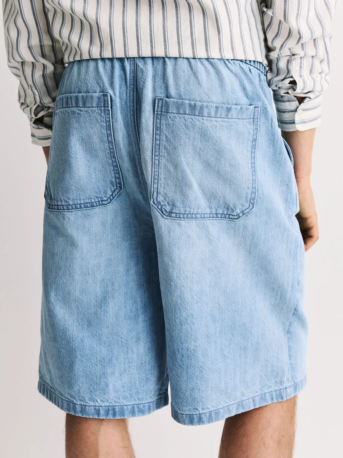 Шорты джинсовые Baggy Denim Linen Blend Jort Next, синие — фото 4