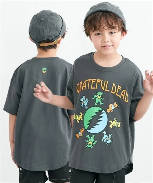Детская футболка оверсайз с принтом Grateful Dead QUNTSTYLE, Charkol