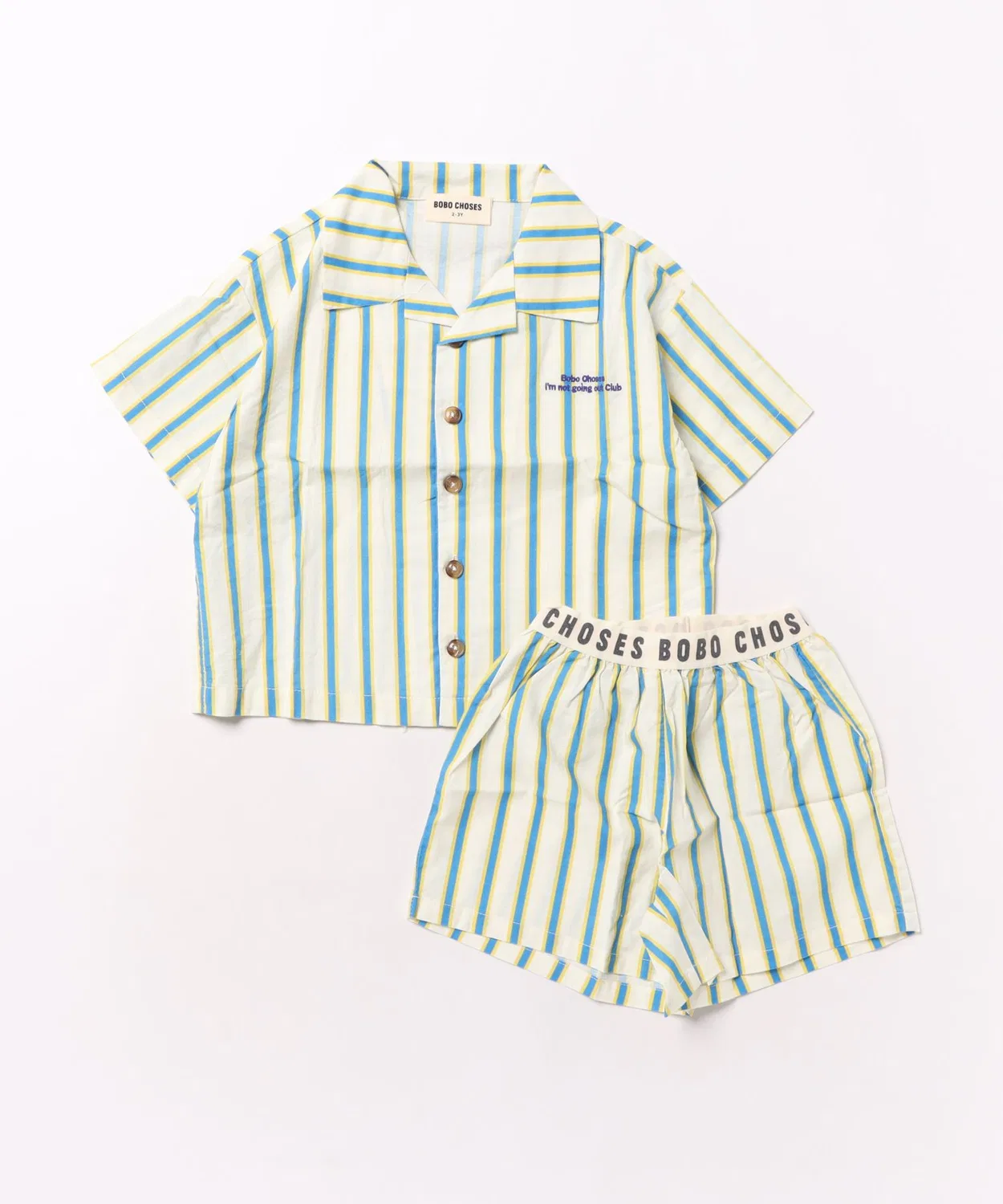 Детский комплект из футболки с коротким рукавом и шорт Yellow Stripes BOBO CHOSES, Желтый